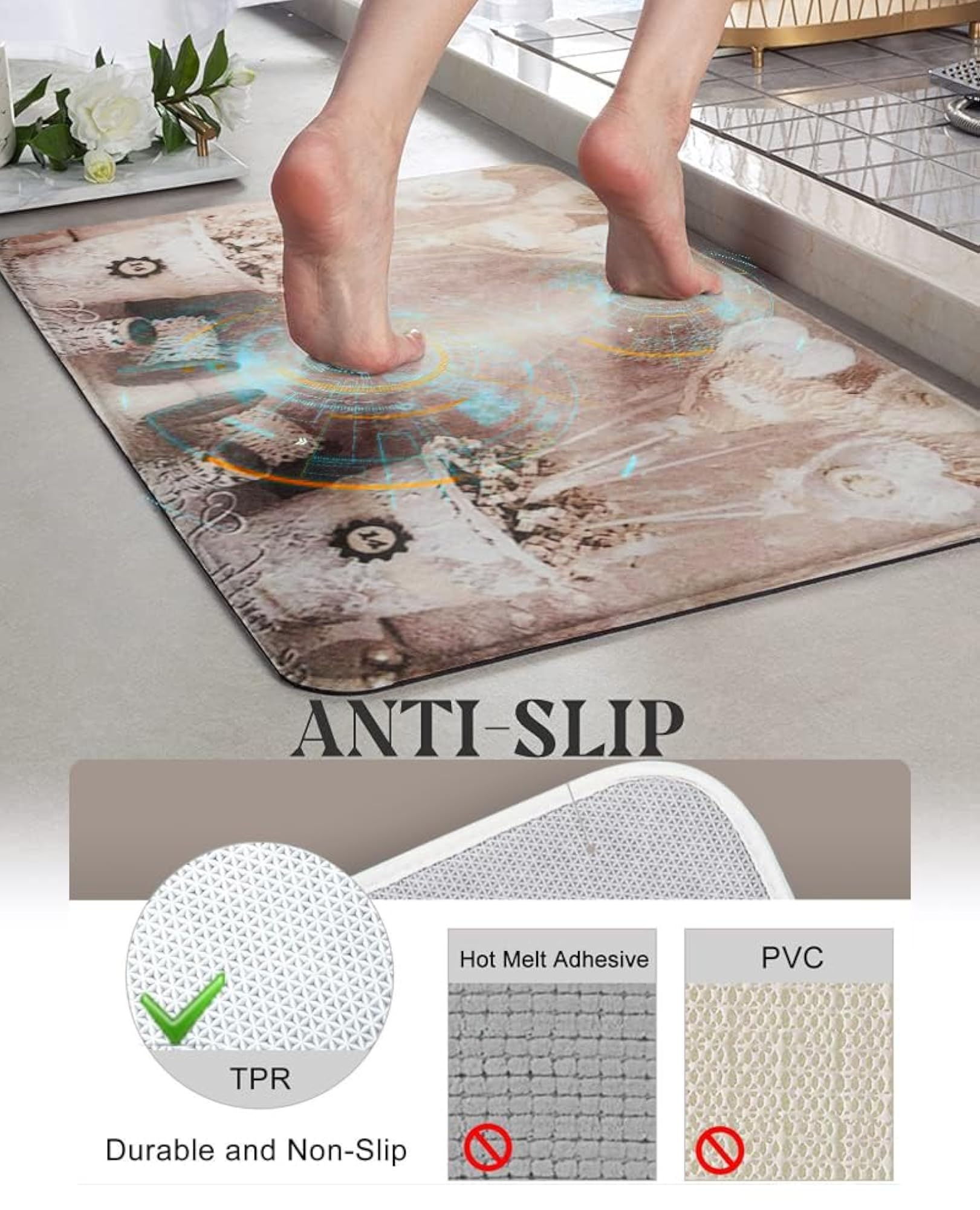 Soft Anti Slip Bath Mat Super Absorbent Unique Design