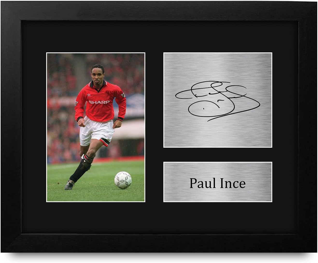 HWC Trading Paul Ince Framed Gifts Printed Signed Autograph Picture for Fans and Supporters - US Letter Size