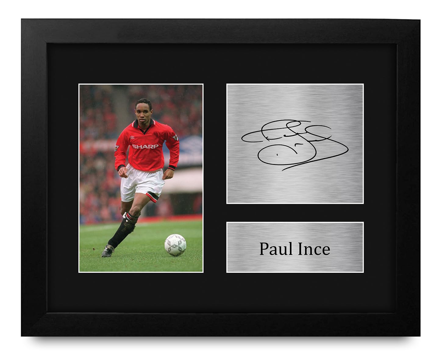 HWC Trading Paul Ince Framed Gifts Printed Signed Autograph Picture for Fans and Supporters - US Letter Size