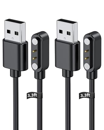 [2-Pack] Smart Watch Charger for Motorola Moto Watch 70 3.3Ft/100cm 2 Pin USB Portable Magnetic Charging Cable Cord for Motorola Moto Watch 70