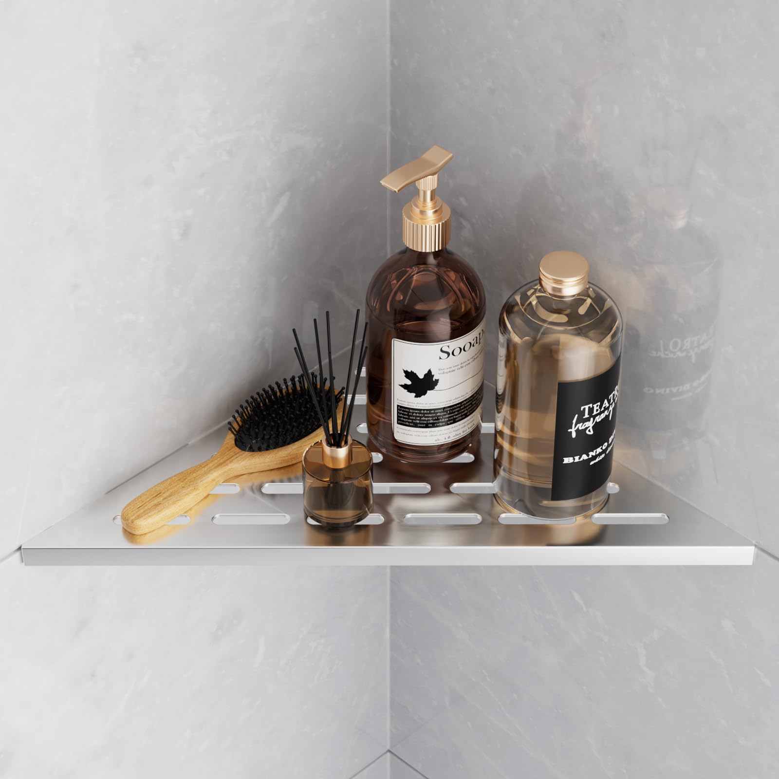 KEOKBON Tile Recessed Corner Shelves, Shower Shelf Corner