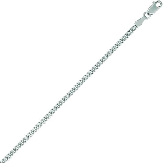 Collana A Catena Spiga In Oro Bianco 10K, Larghezza 1.0 Mm, Lunghezza 40,6 O 45,7 Cm, Per Ciondolo O Da Sola, Con Scatola Regalo