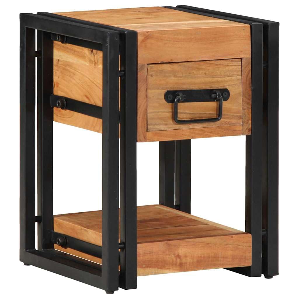 Table de chevet en bois d'acacia massif, 30 x 30 x 40 cm, marron