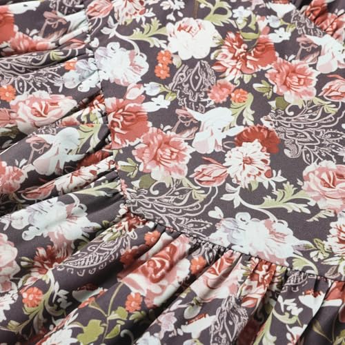 Image of Scarlet Darkness Floral Mini Corset Dress for Women Teen 2026 Summer Spring Flowy A-Line Sundress with Pockets