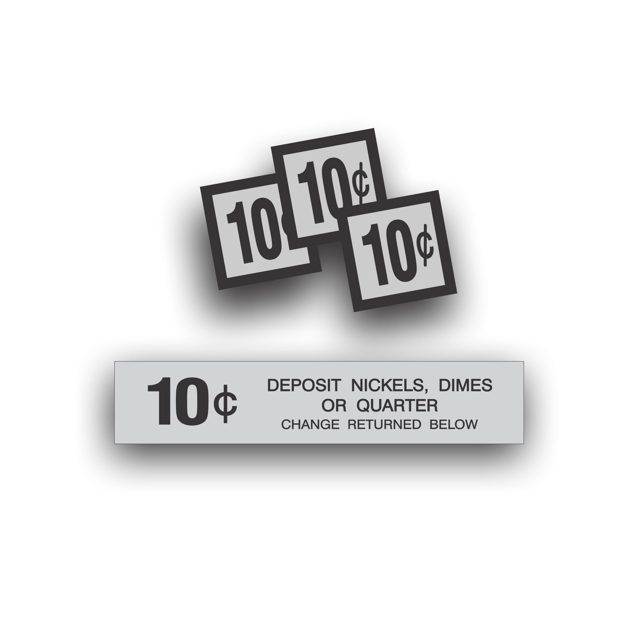 Restoration Decal Sticker for Vending Machine Coin Change Slot 10 Cent Compatible with Pepsi Coke Choice Vend CVC Soda Pop Soft Drink 1x5 inch +3 Sq 1.25