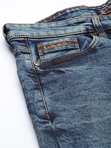 Image of The Indian Garage Co Men Slim Fit Solid Mid-Rise Stretchable Jeans