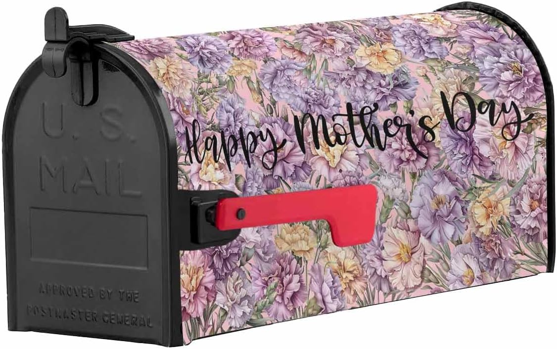 Spring Summer Floral Mailbox Covers Magnetic Standard Size, Decorative Post Letter Numbers Box Wrap Decoration Covers Small Accessories for Garden Yard Outdoor Décor Watercolor Botanical Blossom