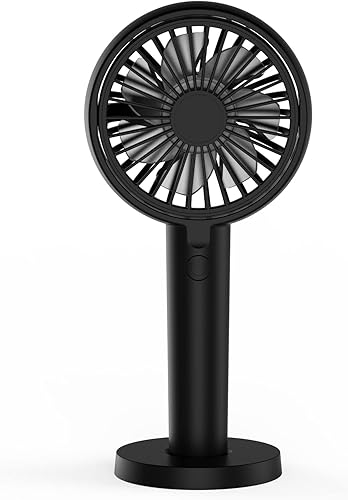 MACMRD Ventilador de mano portátil, potente mini ventilador personal de mano de 3 velocidades ajustables USB recargable para oficina en casa, viajes
