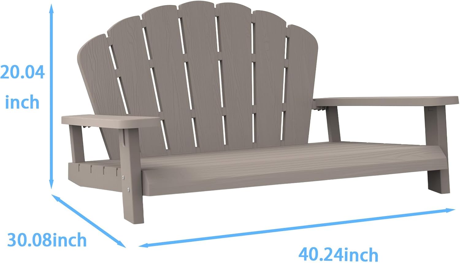 Resin Outdoor Pet Lounger – Classic Lounge Chair-Style Weatherproof Pet Bench for Small/Medium/Large Dogs, Sturdy Patio Pet Furniture for Yard, Beach & Deck (Grey)