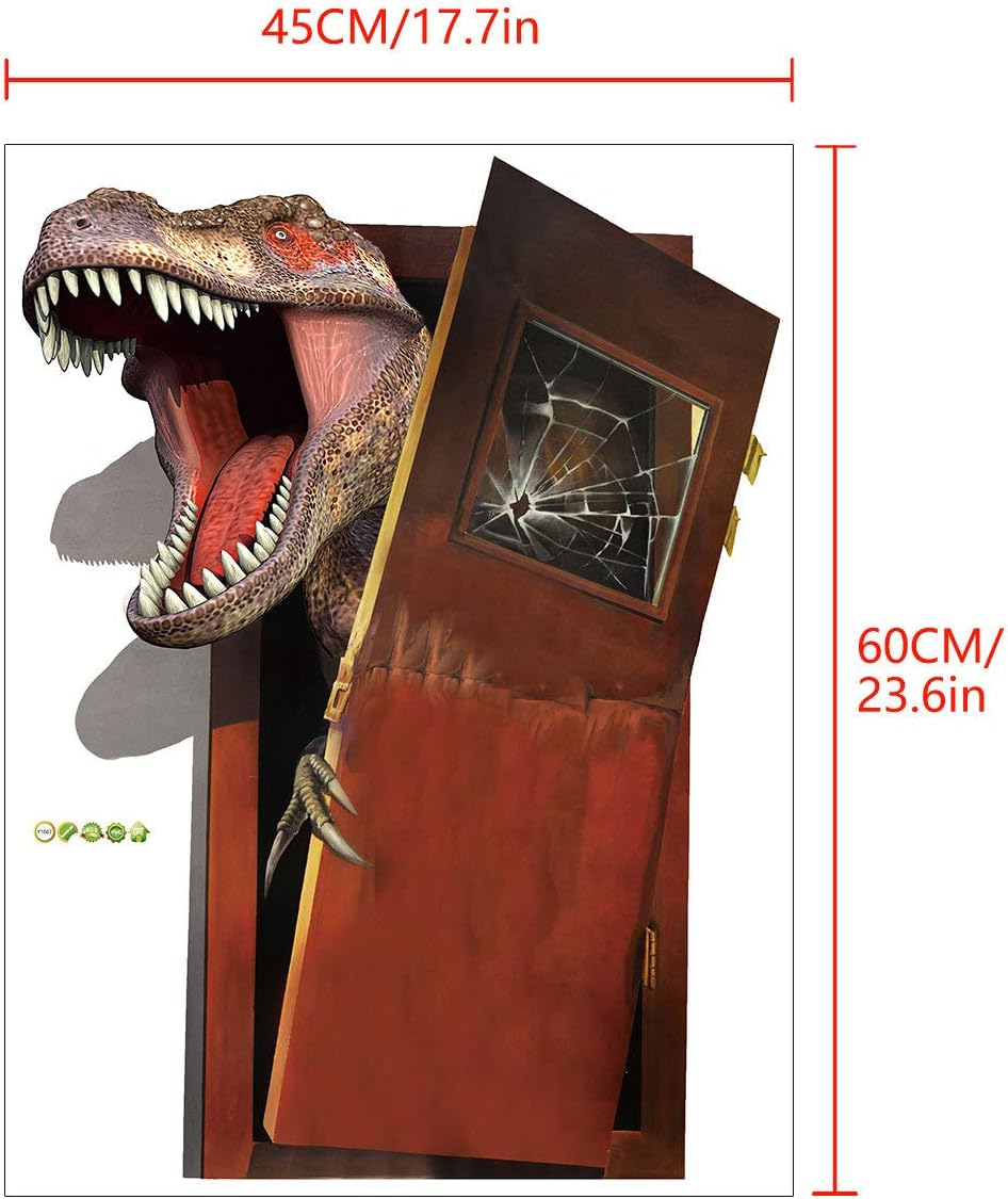 Amazon Star Moon Moo Smm ウォールステッカー 恐竜柄 ドア用のステッカー 飾り ドア 3d 壁の装飾 壁紙 壁画 ホームインテリア はがせる ハロウィーン 壁飾り ウォールステッカー オンライン通販