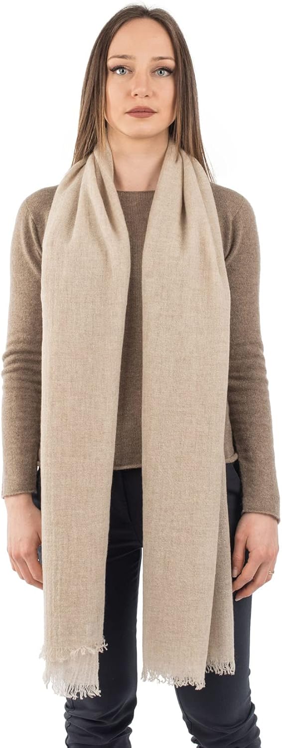 Dalle Piane Cashmere - 100% Cashmere Pashmina Shawl - Made in Italy - Lightweight Wrap (28" x 79") - 4 Seasons