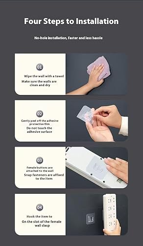 Miniatura 6 de Gancho cuadrado transparente de doble cara, toma de corriente impermeable, marco de fotos, gancho autoadhesivo para papelera, sala de estar,