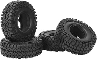4-Pack Tires, 120mm Rubber Tires & Wheel Rims Replacement Part Compatible with SCX10 AXI03007 D90 1/10 RC Car Car Model Accessory