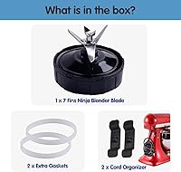 Vista 7 de Piezas de repuesto Ninja Blender, hoja de licuadora Ninja de 7 aletas, ensamblaje de cuchilla de licuadora actualizado para licuadoras Nutri Ninja