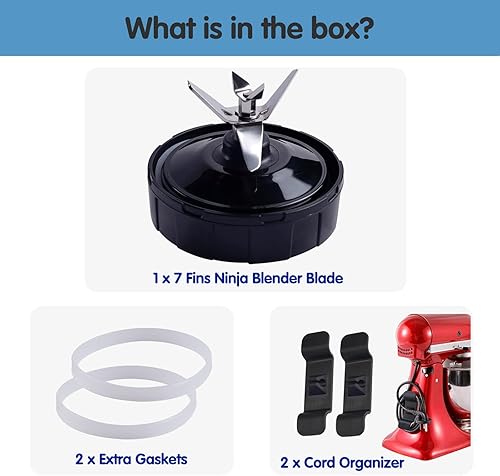 Miniatura 7 de Piezas de repuesto Ninja Blender, hoja de licuadora Ninja de 7 aletas, ensamblaje de cuchilla de licuadora actualizado para licuadoras Nutri Ninja