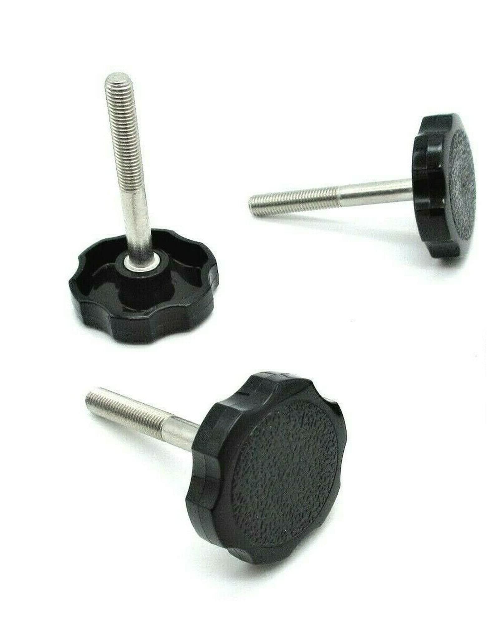Black Thumb Screws with Rosette Fluted Head - 5/16