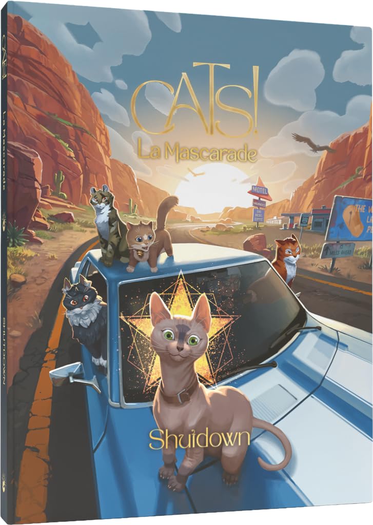 Black Book Editions Cats! La Mascarade – Shutdown | Campagne JDR Route 66 | 8 Scénarios & Univers Félin | Supplément Jeu de Rôle