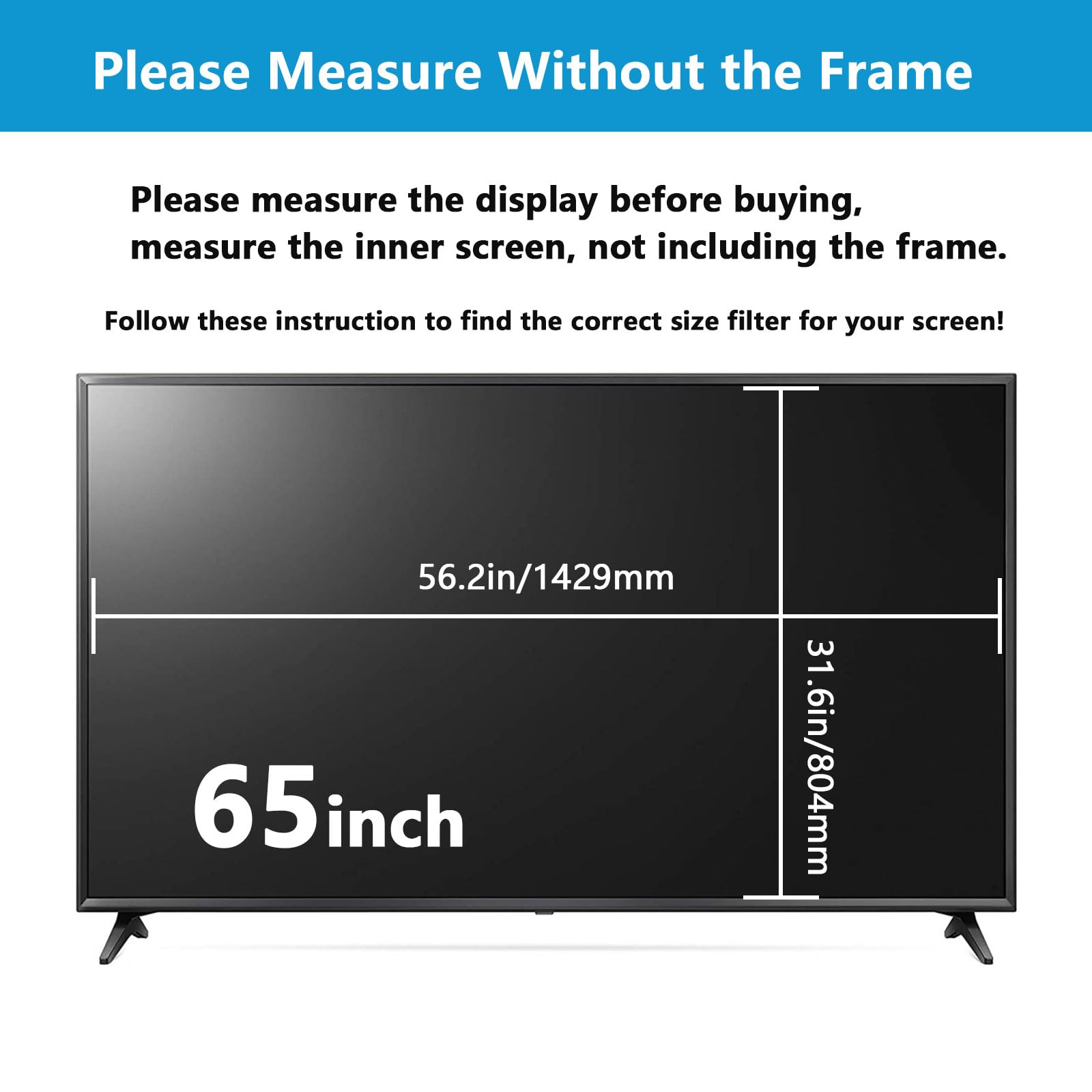 Protezione Per Schermo Opaca Anti-Luce Blu Per TV Da 65 Pollici, Protezione Per Schermo Antiriflesso Pellicola Antigraffio Per Televisori Domestici Da Interno