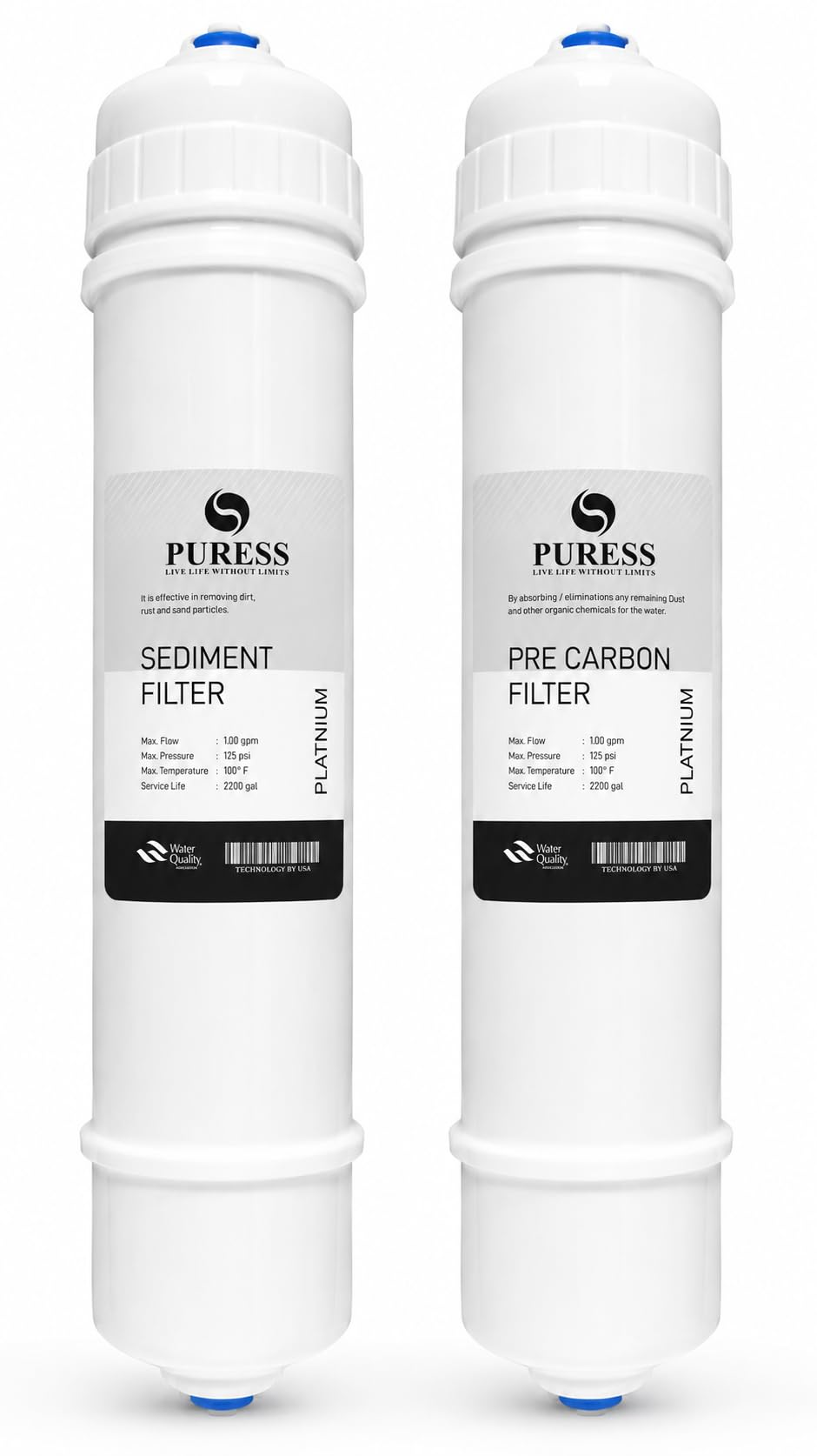 Platinum Inline RO Water Filter Replacement Kit | Sediment Filter + Pre Carbon Filter | Universal Compatible Replacement Cartridge for Domestic RO Water Purifiers-image-42