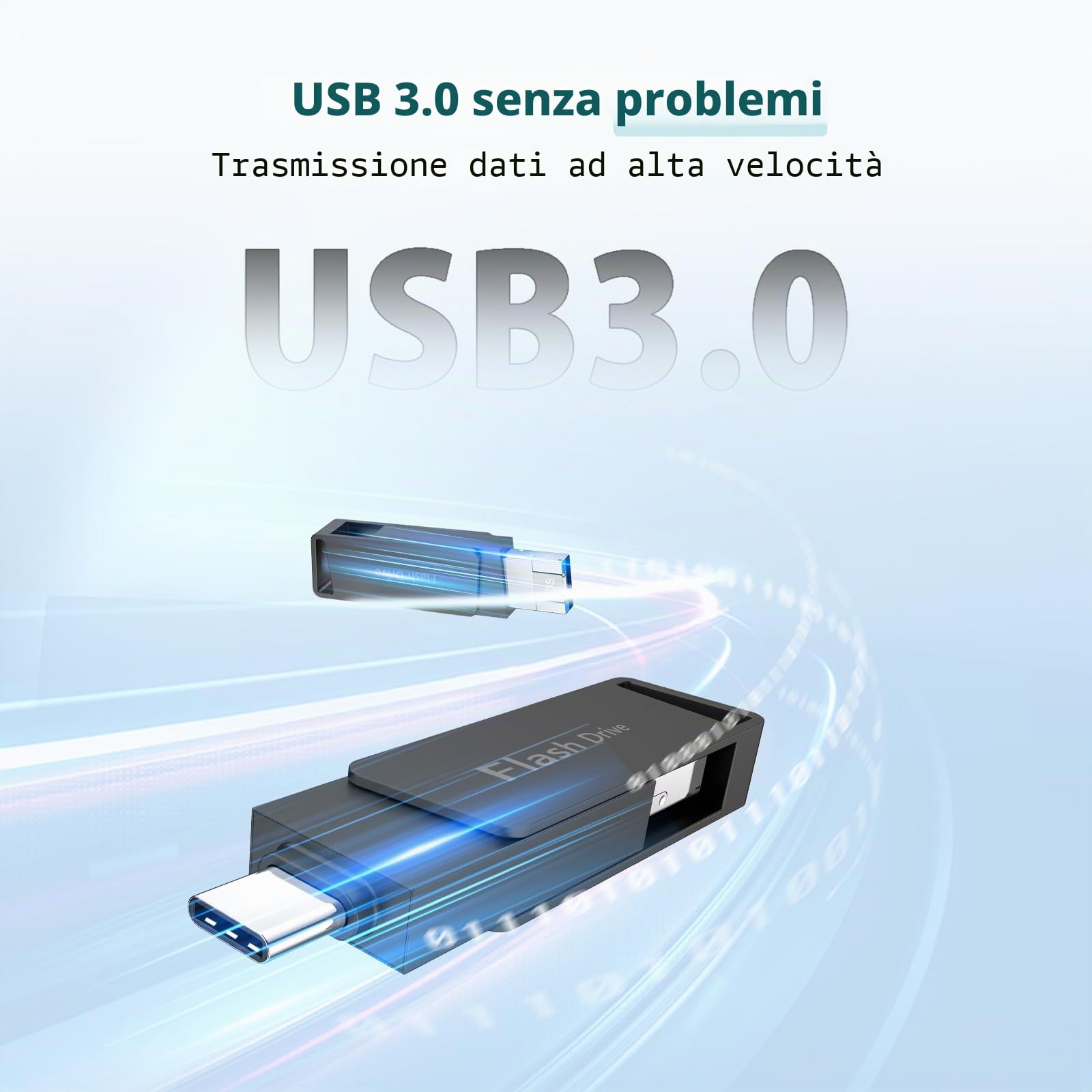 Levida Chiavetta USB per Phone 256GB,Senza APP Chiavetta USB-C,Pendrive USB 3.0，3 in 1 Memoria Esterna,USB Stick per IOS,OTG Android,Smartphone,Mac,Pad(Nero)