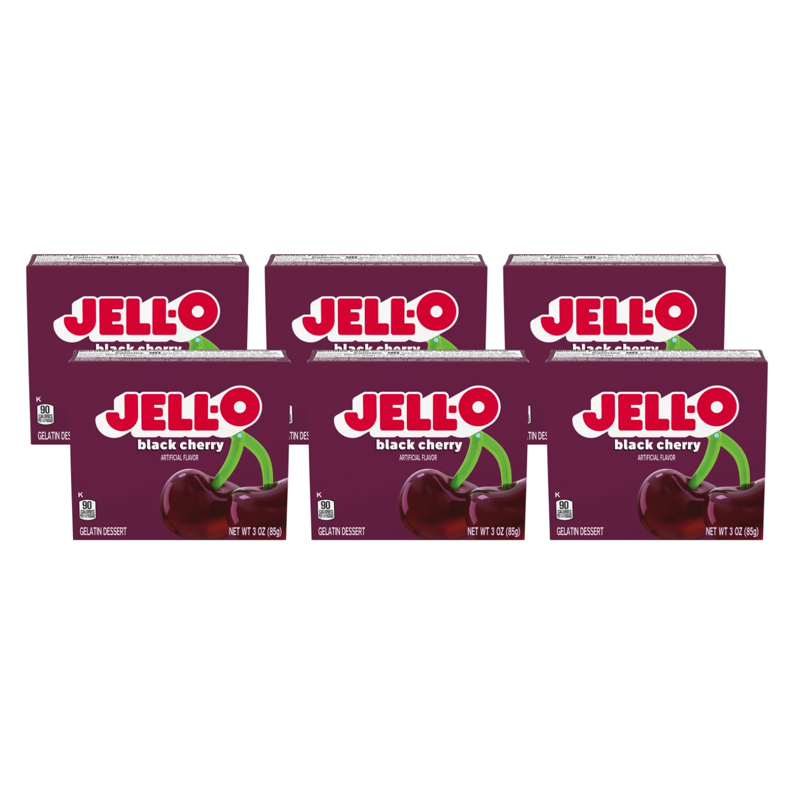 Black Cherry Gelatin Dessert Mix (0.3 oz Boxes, Pack of 6)