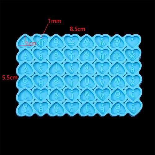 Miniatura 10 de Juego de moldes de resina de constelación de letras, molde redondo en forma de corazón de constelación para bricolaje, resina epoxi, joyería,