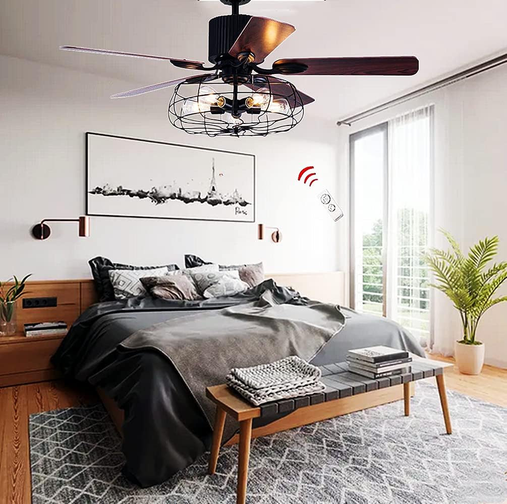 Suреr Bіg Clеаrаnсе! AFANQI 52Ceiling Fan Chandelier，Retro Drawstring Fan Chandelier Adjustable Fan Home Decoration Lighting Fan Chandelier(52 Fan Chandelier)