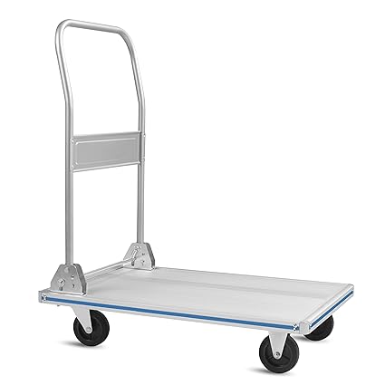 Platform Truck Folding Aluminum Platform Cart Heavy Duty Push Cart Dolly Hand Truck 440lbs Weight Capacity