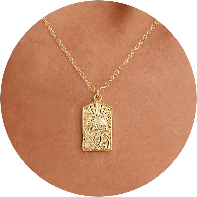 Plenky Gold Necklace for Women -14k Gold Plated Bicycle,Dachshund Puppy,Ballet Shoe,Acorn,Dog Tag Necklaces for Women Dainty Adjustable Simple Jewelry for Women Gifts