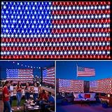 Nielfoi (New) American Flag Net Lights, 6.5 ft x 3.3 ft Waterproof USA Flag Lights Outdoor with 390 LEDs for 4th of July, Independence Day, National Day, Memorial Day Decorations (Plug-in)