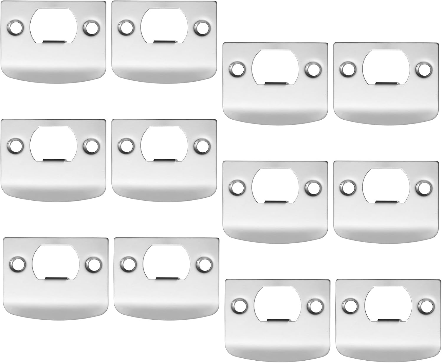 12Pcs Deadbolt Strike Plate Stainless Steel Deadbolt Covers Standard Door Lock Latch Restorer Spacer Door Reinforcement Kit for Home Office Doors Frame Repair