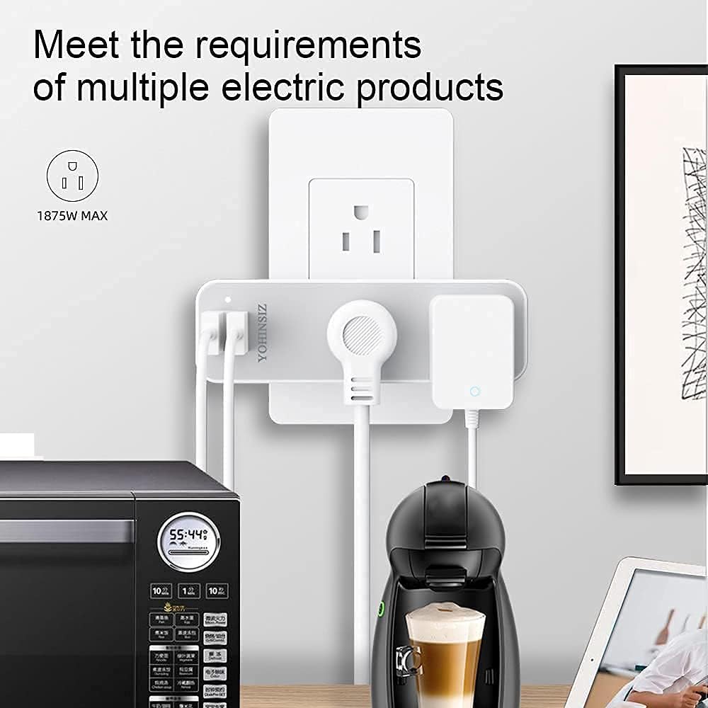 [2 pack]Multi plug Outlet Extender,YOHINSIZ Electrical Outlet splitter with 2 USB(Total 2.4A) Ports,3 Prong Wall Charger Expander,ETL List,Plug Adapter for Home,School,Travel (WHITE) - - 