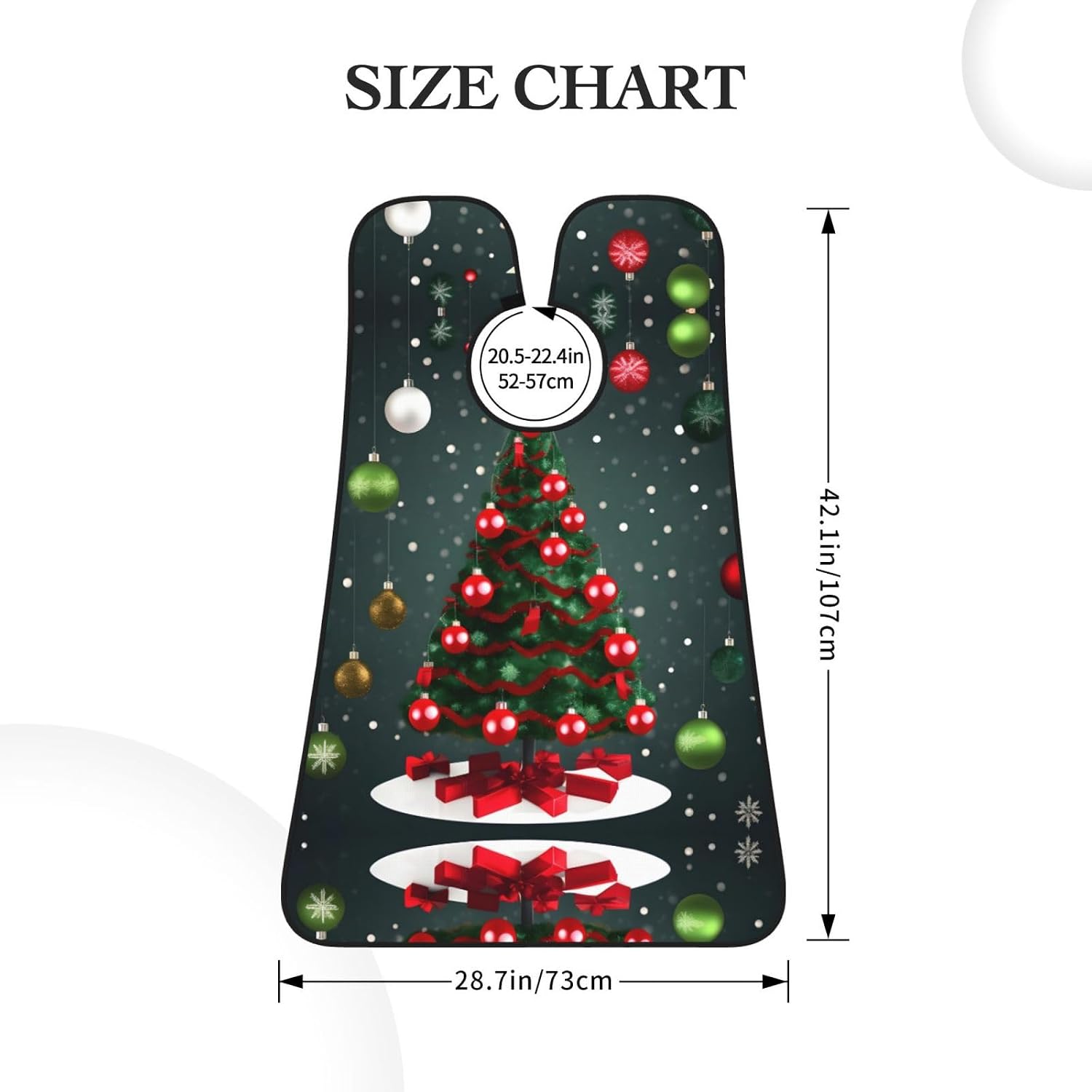 Christmas Tree And Ball Print Beard Bib Apron For Men, Beard Hair Catcher For Men Shaving Trimming,Beard Cape Cloth