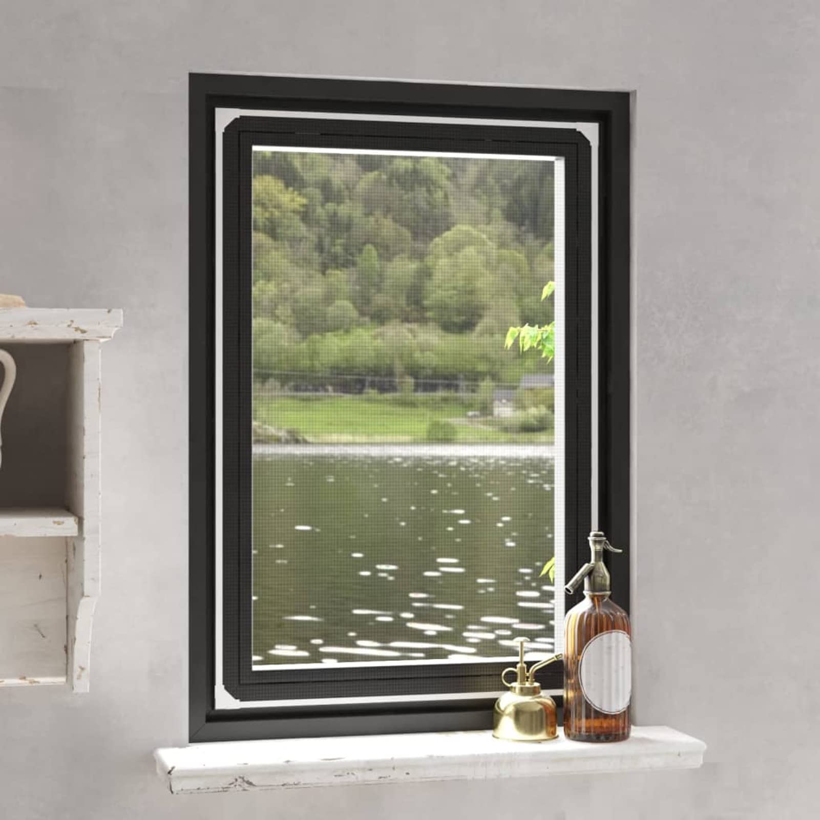 LAPOOH Magnet-Insektenschutz für Fenster, Fliegengitter Fenster, Fliegenschutz Fenster, Pollenschutzgitter Fenster, Insektengitter Fenster, Insektennetz, Fensternetz, Weiß 80x120 cm