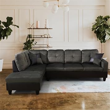 Beverly Fine Furniture Andes Microfiber with Faux Sofas, Taupe