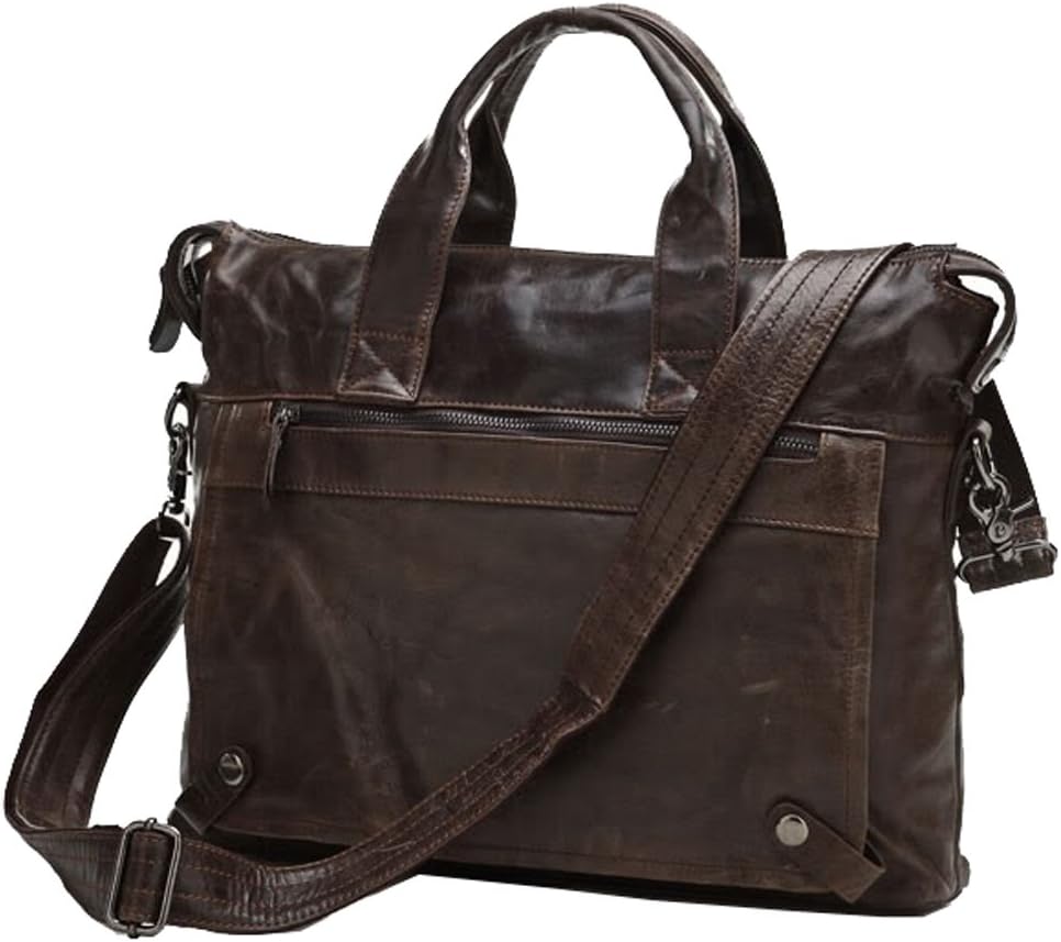 SAIERLONG Men's Messenger Bags Shoulder Handbags Coffee Cow Leather