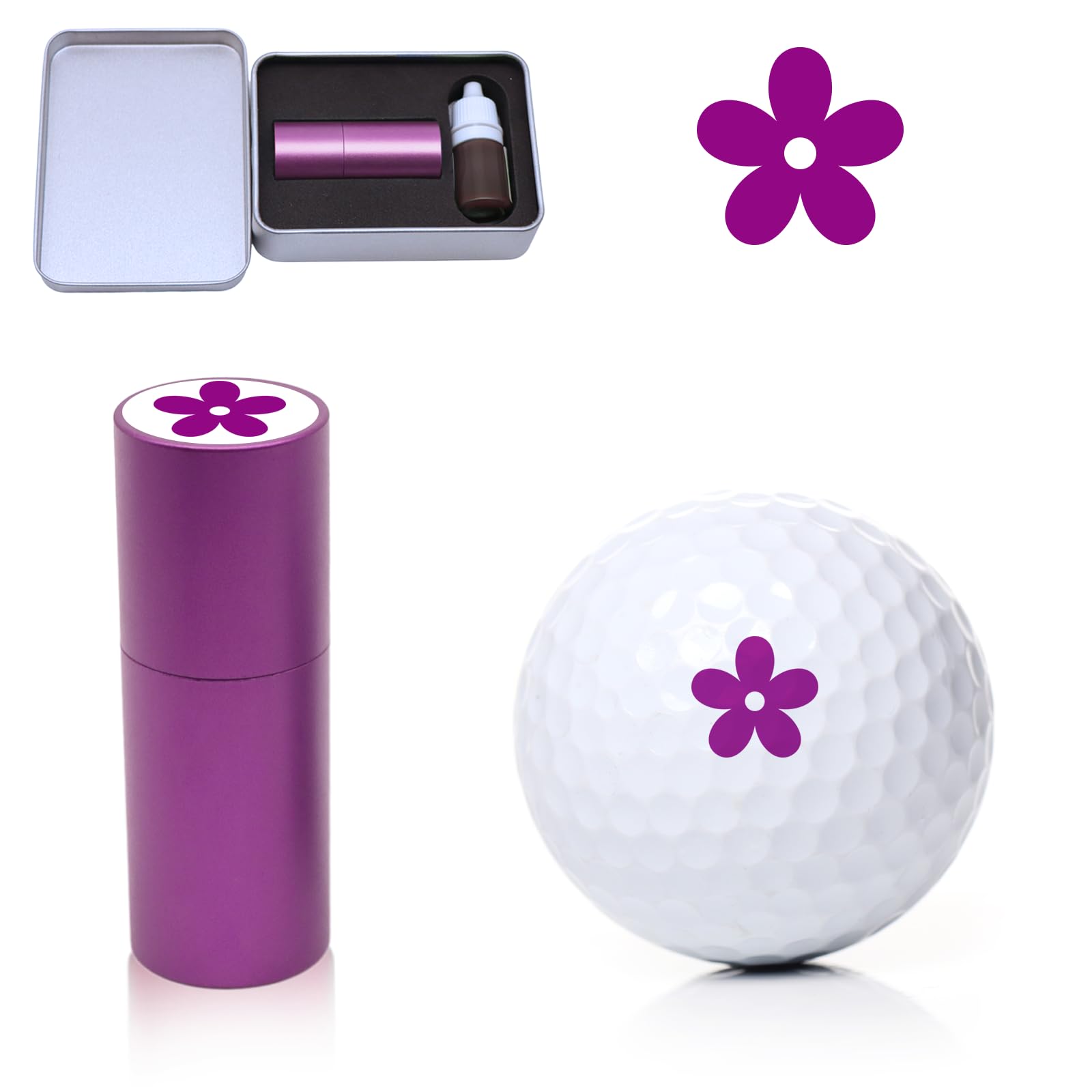 WAHXIAOSWGolf Ball Stamp,Waterproof Golf Ball Stamper,Golf Ball Marker Stamp to Identify Golf Balls,Golf Accessories for Men,Golfer Gift Golfing Accessories,Ball Tattoo Golf Ball Stamp