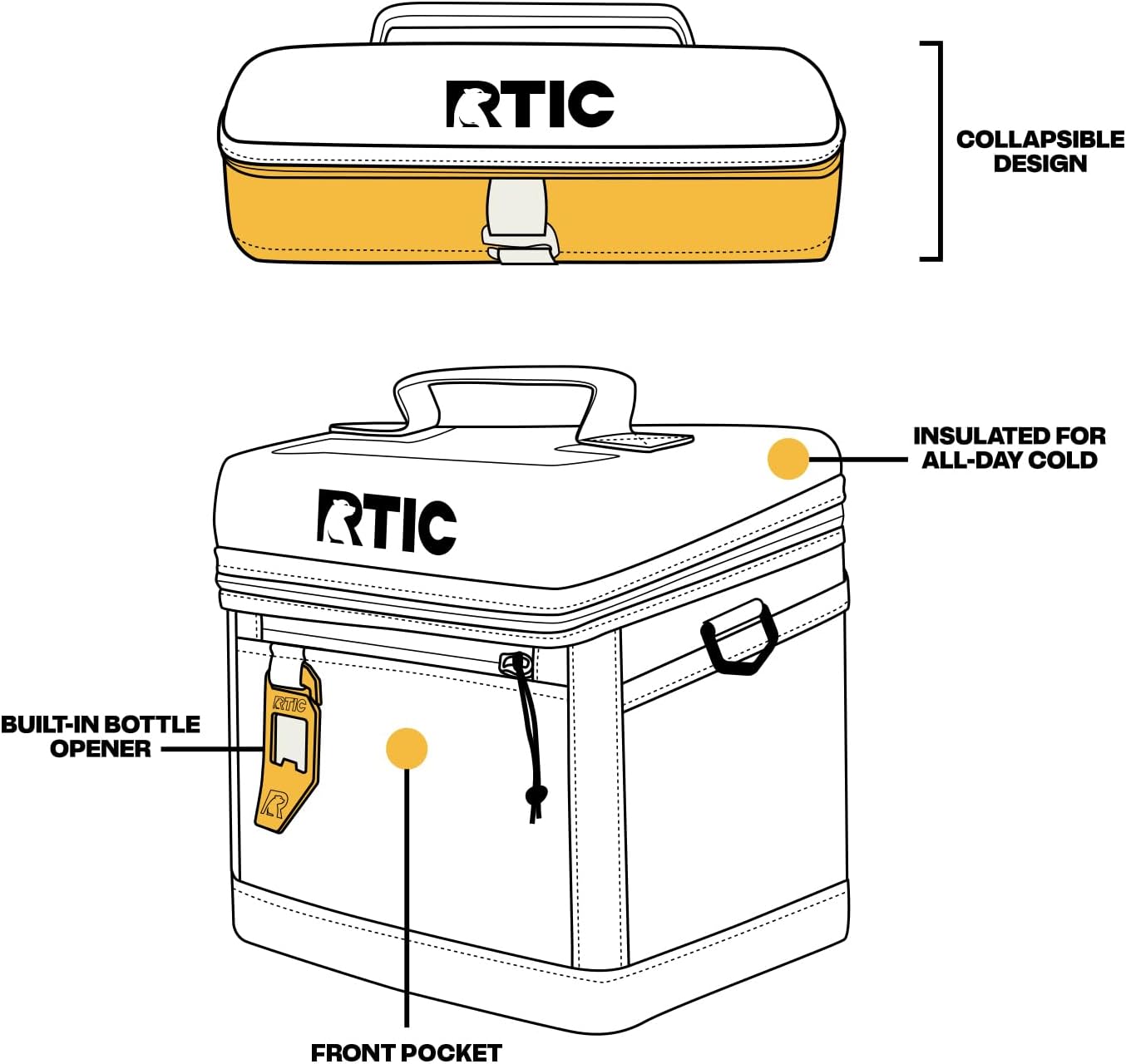 RTIC 15 Can Everyday Cooler, Soft Sided Portable Insulated Cooling for Lunch, Beach, Drink, Beverage, Travel, Camping, Picnic, for Men and Women - Image 5