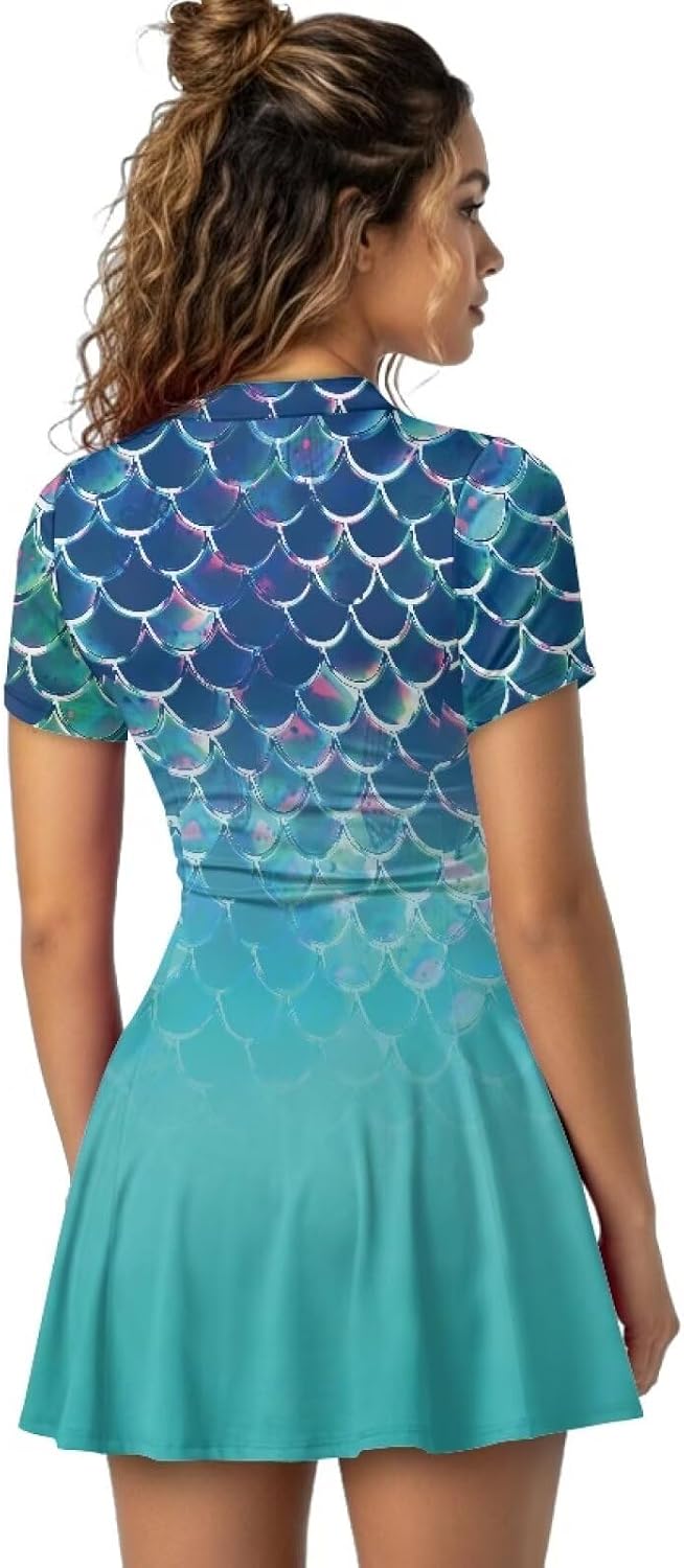AFPANQZ Women's Tennis Dresses 2025 Summer Short Sleeve Built in Shorts, Casual Golf Outfits Athletic 2 Pieces Active Wear