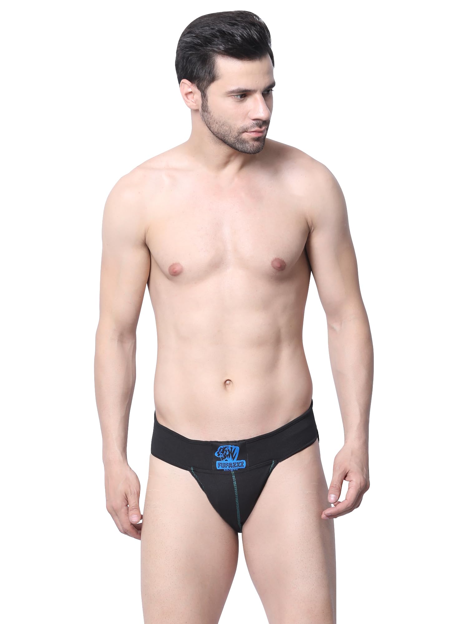 Gym Supporter Cotton Hernia Supporter with Cup Pocket Athletic Fit Brief Multi Sports Underwear Outdoor Inner and Wear Medical Supporter Black