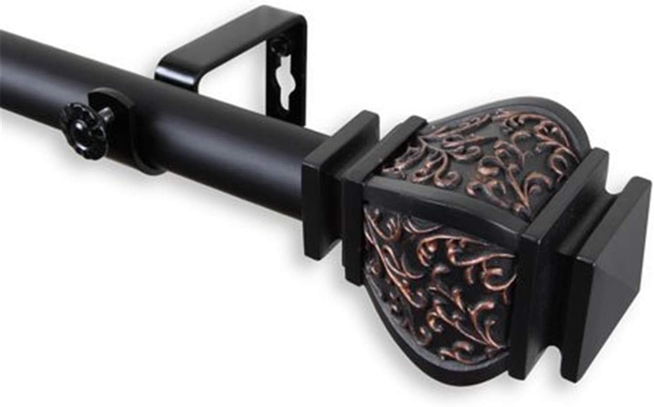 Rod Desyne Home Decorative Margot Curtain Rod 160-240" - Black