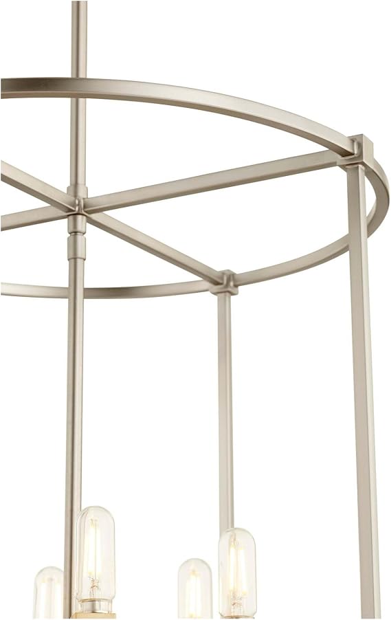 Quorum 686-6-69 Transitional Six Light Entry Pendant from Olympus Collection in Black Finish,