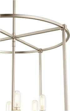 Quorum 686-6-69 Transitional Six Light Entry Pendant from Olympus Collection in Black Finish,
