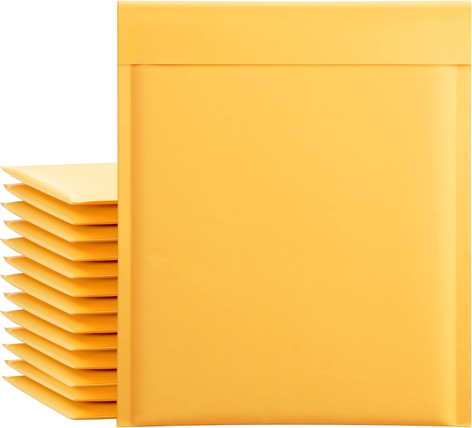 UCGOU Kraft Bubble Mailers 8.5x12 Inch 25 Pack Usable Size 8.5x11 Inch Yellow Padded Envelopes #2 Medium Mailing Packages Self Sealing Tear Resistant Boutique Bulk Shipping Bags for Makeup Supplies