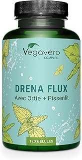 Draineur & Detox Vegavero® | 100% NATUREL | Rétention d’eau + Diurétique Puissant | Ortie, Pissenlit, Bouleau, Piloselle et Orthosiphon | Sans Additifs | 120 Gélules (4 mois) | VEGAN