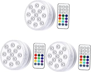 DOITOOL Decoração LED 3 Conjuntos 13 Luzes Luzes De Piscina LED Luz De Aquário Luz De Piscina LED Sem Fio LED Submersível Luzes LED Iluminação De Piscina Subaquática Luzes Magnéticas De