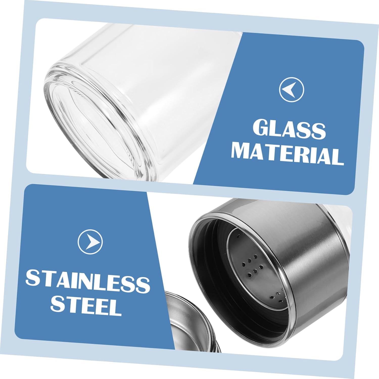 Luxshiny Double Layer Glass Water Bottle with Lid and Strainer Tumbler for Office and Travel Portable Tea Bottle for Men and Women