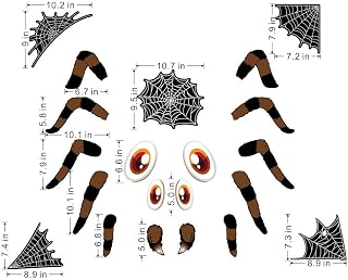 Halloween Decorations Decals, Halloween Garage Door Decorations, Halloween Witch, Pumpkin, Spider Window Clings, Scary Halloween Decoration Wall Stickers, Halloween Party Car Decorations Supplies #3