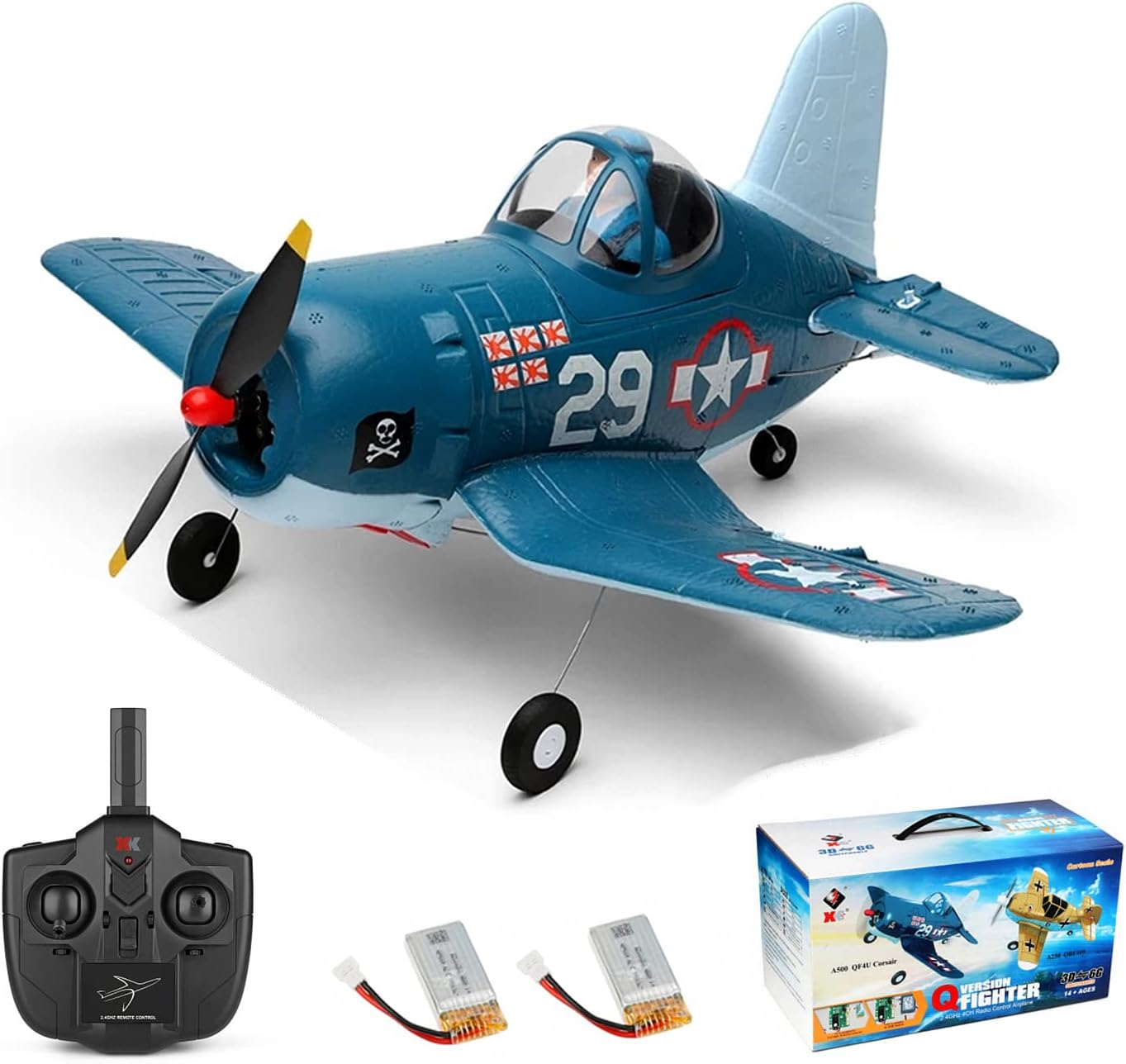 XIAOKEKE RC Plane, RC Airplane, 2.4Ghz 4CH Remote Control Airplane with 6Axis Gyro