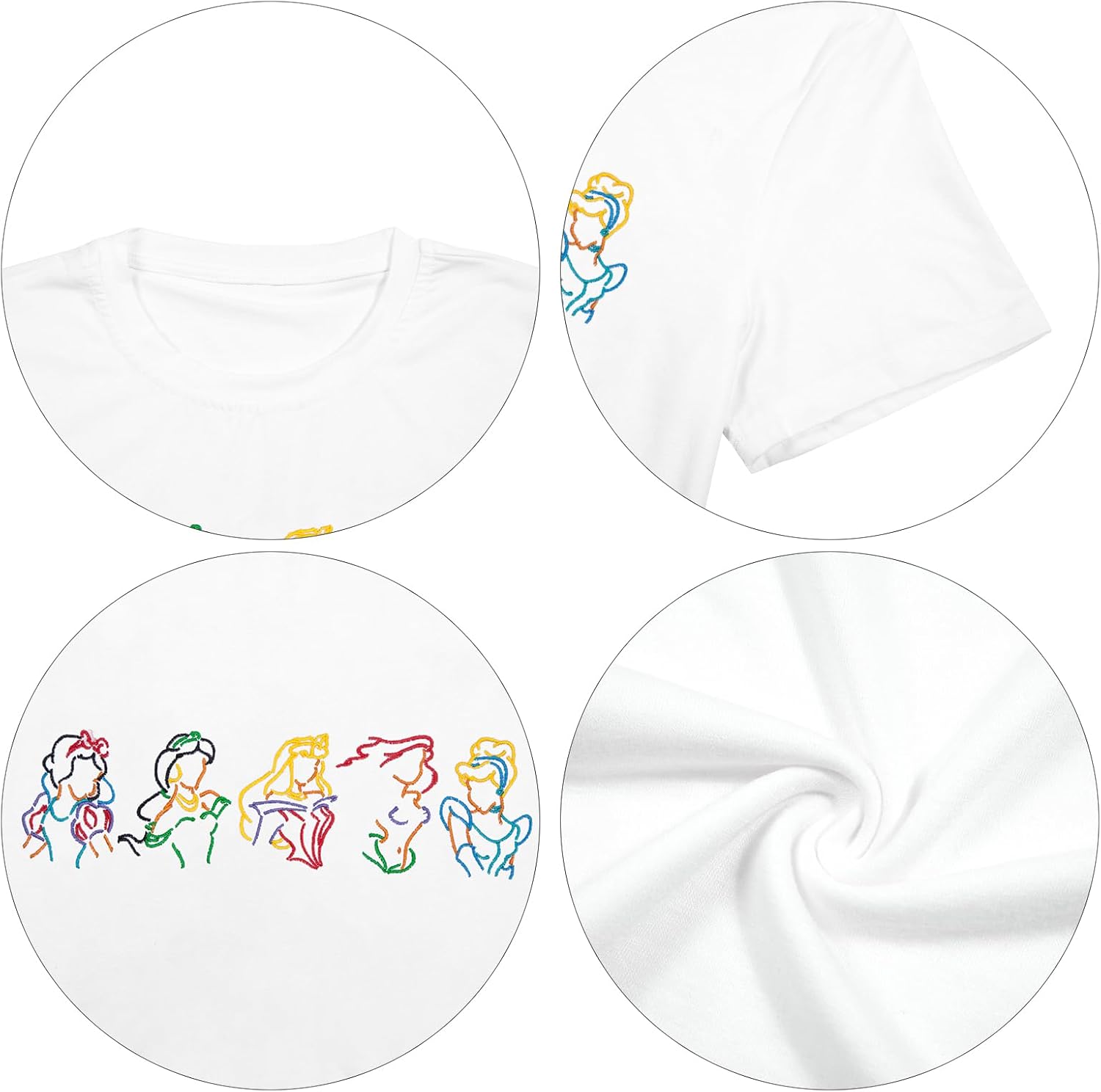 Magical Shirt for Women Embroidered Princess Dress Graphic Oversized T Shirt Women Family Holiday Vacation Tee Tops - Image 5